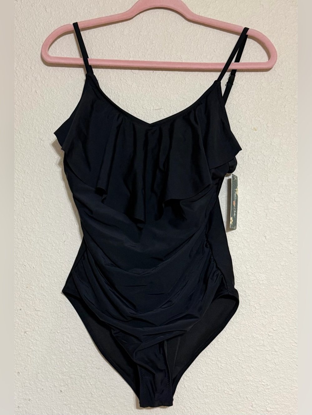 Women's One Piece Swimsuit Tummy Control Modest Cute Slimming Flattering Ruffle - Picture 2 of 12